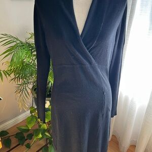 Athleta black Knit wool blend long sleeve Sweater dress